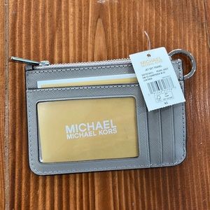 Michael Kors Coin Pouch • Jet Set Travel • Pearl Grey • NWT
